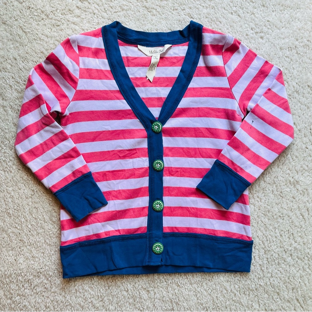 Matilda Jane Pink and blue Striped long sleeved Cardigan